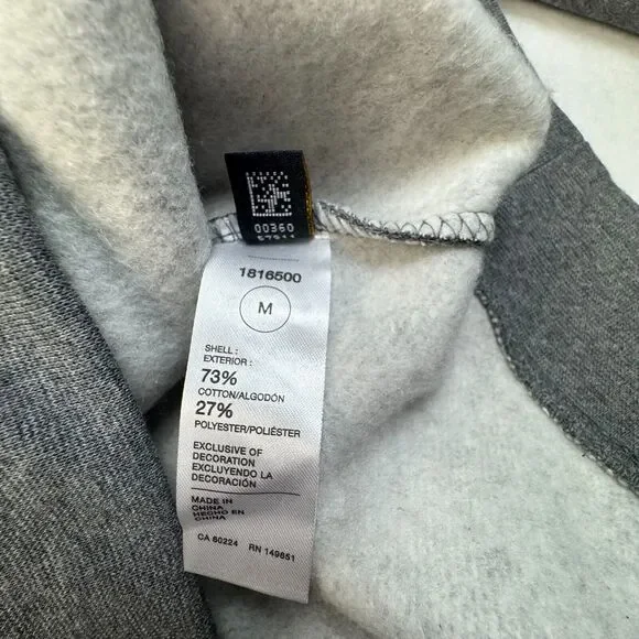 CAT Men Sz M Gray Sweatshirt Kangaroo Pocket Adjustable 3Piece Hood Black Logo - Picture 9 of 9